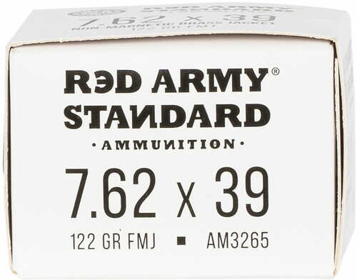 7.62X39mm 122 Grain FMJ 20 Rounds Red Army Ammunition