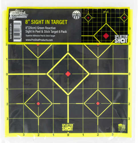 Pro-Shot Splatter Sight-In Diamond Self-Adhesive Adhesive Paper Target 8" 6 Per Pack