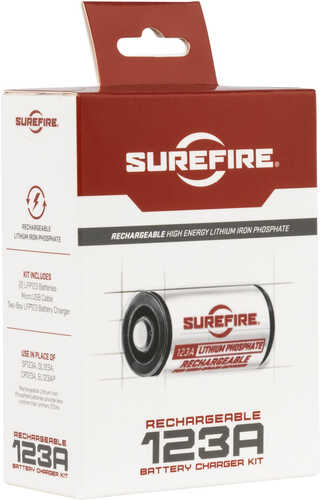 Surefire Rechargeable Battery CR123A 3.2 Volt Lithium Pack of 2 with Charging Kit