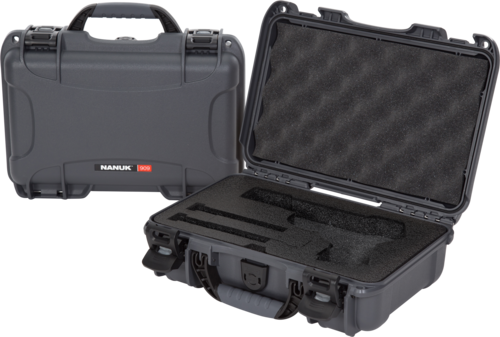 NANUK (PLASTICASE Inc)   909 Classic Pistol Case Graphite Polyethylene