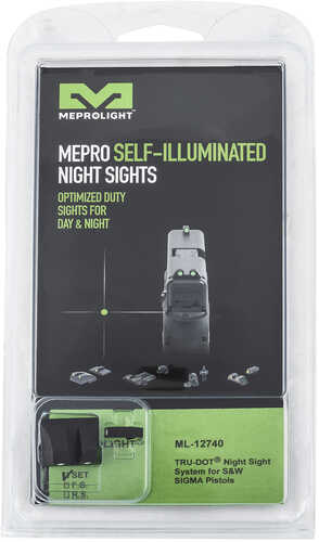 Meprolight USA 127403101 Tru-Dot Day/Night Tritium Sights S&W SDVA/Sigma Fixed Green Black Frame