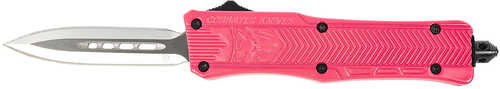 Cobra Tec Knives   CTK-1 Small Dual Action OTF Dagger Plain D2 Steel Blade Pink Aluminum Handle