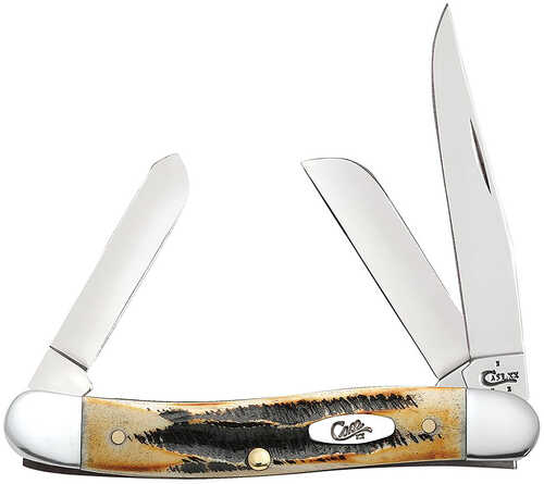 Case Stockman Medium 2.57"/1.88"/1.71" Folding Clip/Sheepsfoot/Spey Plain Mirror Polished Tru-Sharp SS Blade Jigge