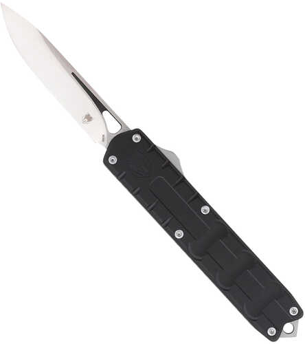 CobraTec Knives CTEBLKM390DNS Enforcer 3.25" OTF Drop Point Plain M390 Steel Blade Black Aluminum Handle