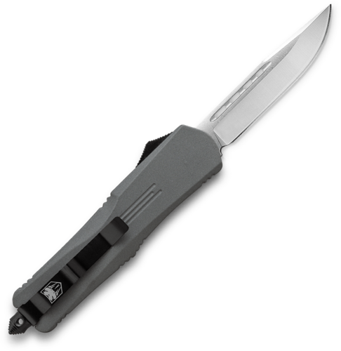 Cobratec Knives Sgyfs-3dns Fs-3 2.75" Otf Plain D2 Steel Blade Gray Aluminum Handle Features Glass Breaker