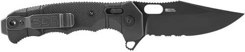 S.o.g Sog-12-21-05 Seal Xr 3.90" Folding Clip Point Part Serrated Black Cerakote S35vn Ss Blade/black Grn Handle Include