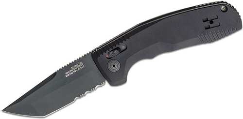 S.o.g Sog-15-38-04 Sog-tac Auto 3.43" Folding Tanto Part Serrated Black Tini Cryo D2 Steel Blade Micro-textured