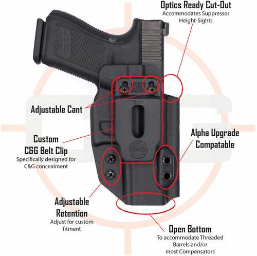 C&g Holsters 0256100 Covert Owb Black Kydex Belt Loop Fits Sig P365/p365 Xl