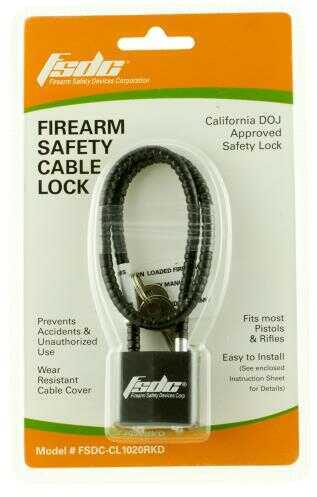 FSDC Cable Lock 15" Coated 1-Pk W/2 KEYS CA DOJ Approved