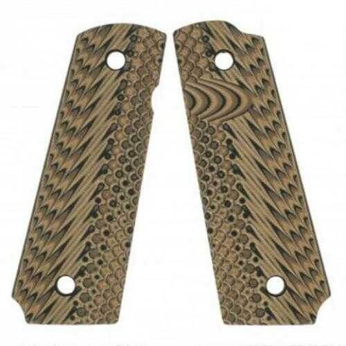 VZ 1911 Operator II Grip Panels Aggressive Textured G10, Hyena Brown Md: O2HBXA