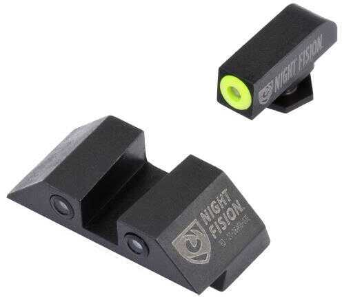 Night Fision GLK00303YZX Sight Set Square for Glock 42/43 Tritium Green W/Yellow Outline