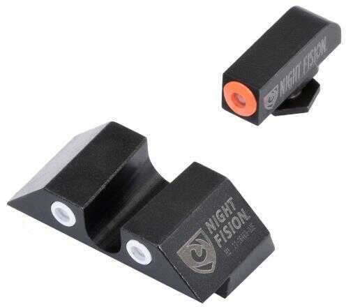 Night Fision GLK00307OGWG Sight Set Square Front/U-Notch Rear for Glock 42/43 Tritium Green w/Orange Outli