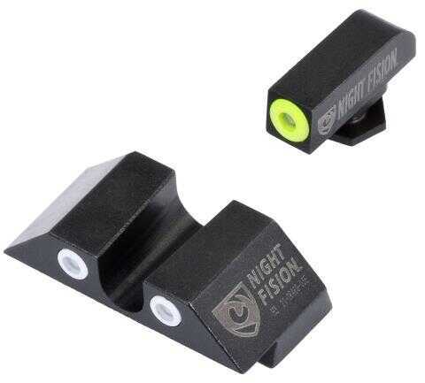 Night Fision GLK00307YGWG Sight Set Square Front/U-Notch Rear for Glock 42/43 Tritium Green w/Yellow Outli