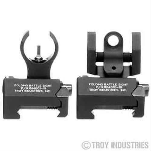 Troy Ind IARSTBT00 BattleSight Micro Set HK/Round Tritium Weapons w/Raised Top Rail Picatinny Mount Aluminum Black