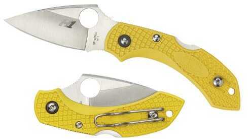 Spyderco C28SYL2 Dragonfly II Salt 2.25" H1 Steel Drop Point Fiberglass Reinforced Nylon Yellow Handle