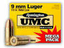 9mm Luger 115 Grain Full Metal Jacket 1000 Rounds Remington Ammunition