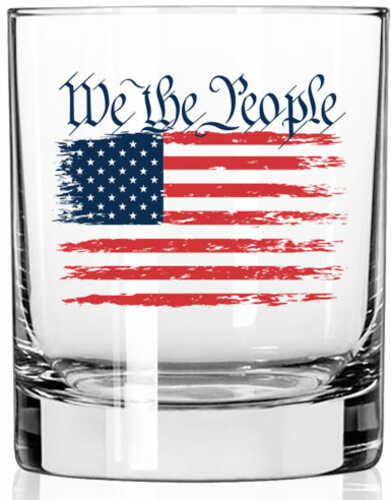 2 Monkey Whiskey Glass We The People Flag