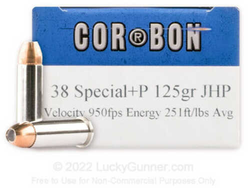 38 Special 125 Grain Jacketed Hollow Point 20 Rounds CORBON Ammunition