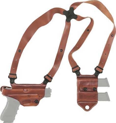 Galco MCII820 Miami Classic II Shoulder System Fits Chest Up To 56" Tan Leather Harness Sig P320/M17/M18/Taurus G2/