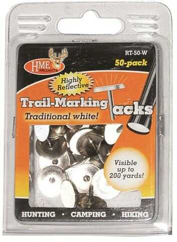 HME REFLECTIVE TRAIL TACKS 50PK WHT