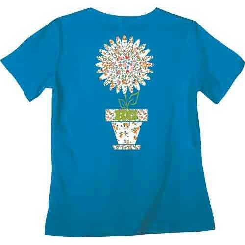 Real Tree WOMEN'S T-Shirt "BLOOMING" Medium Cobalt W/Graphic