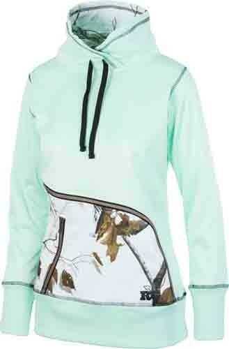 Real Tree WOMEN'S BOWENIII Sweatshirt Medium Cool Mint/Rt-AP Snow