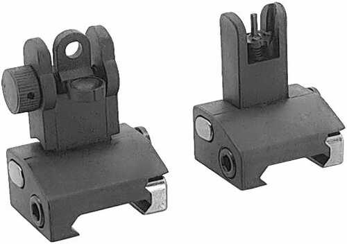 Je Flip-up Front And Rear Polymer Sight Set Black